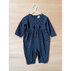 Gap Floral Print Baby Romper Long Sleeve Outfit Playwear, 12-18 Months